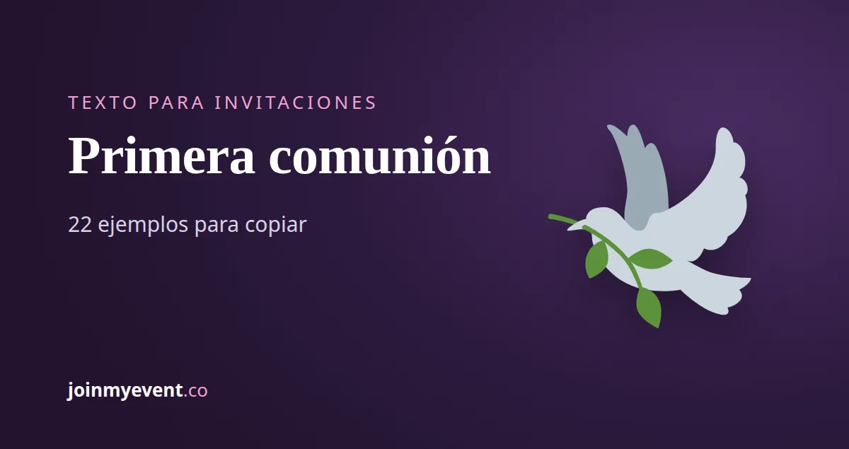 Texto para invitación de primera comunión: 22 ejemplos para copiar