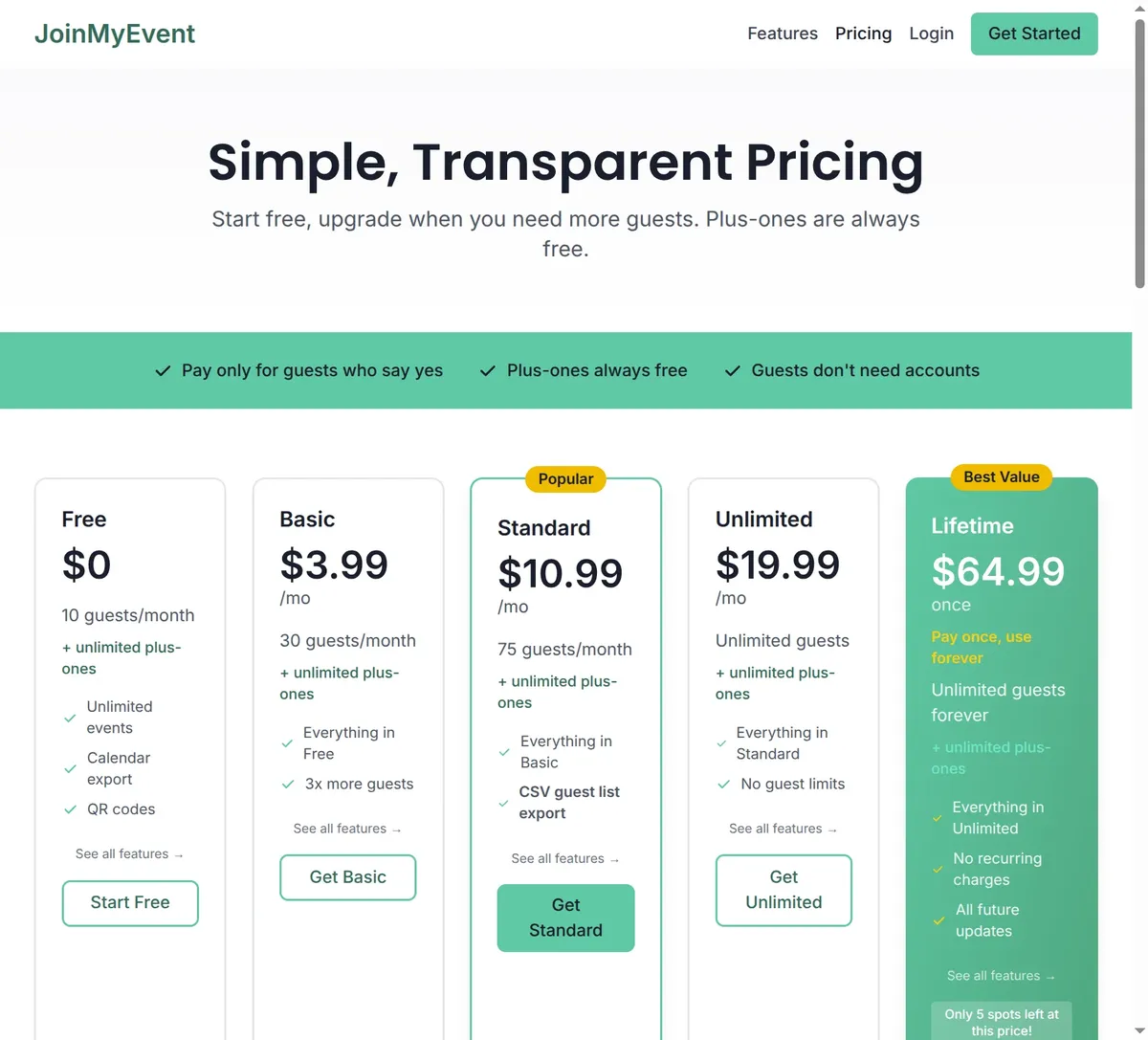 More RSVPs, Same Price: JoinMyEvent Increases Limits Across All Plans