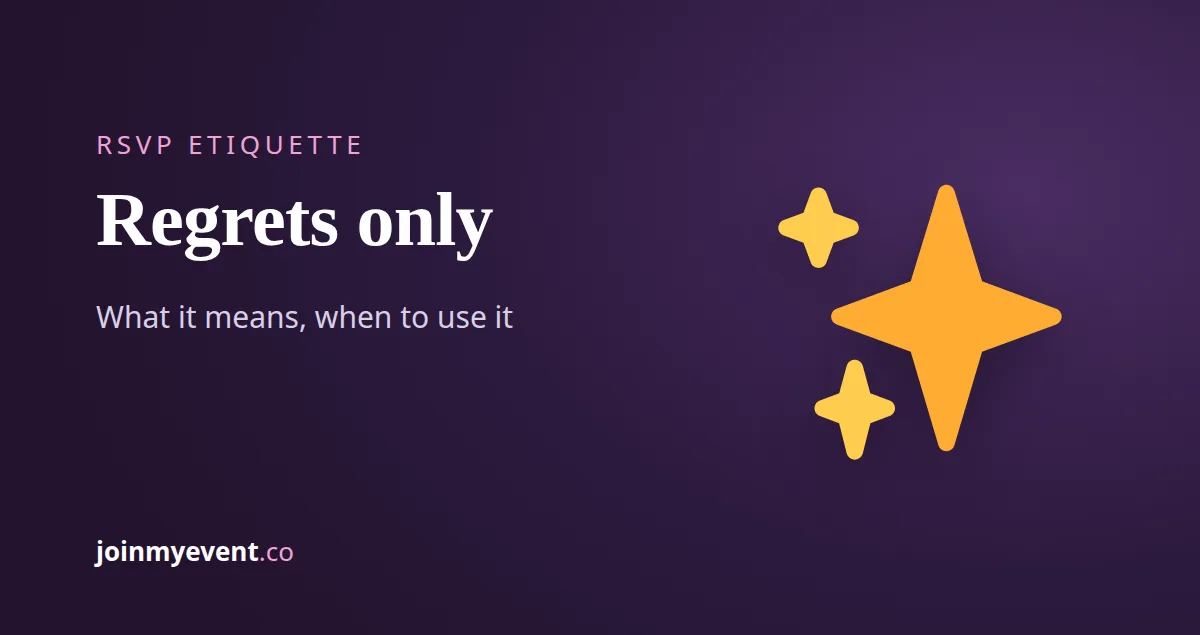 What 'Regrets Only' Means on an Invitation, and When to Use It