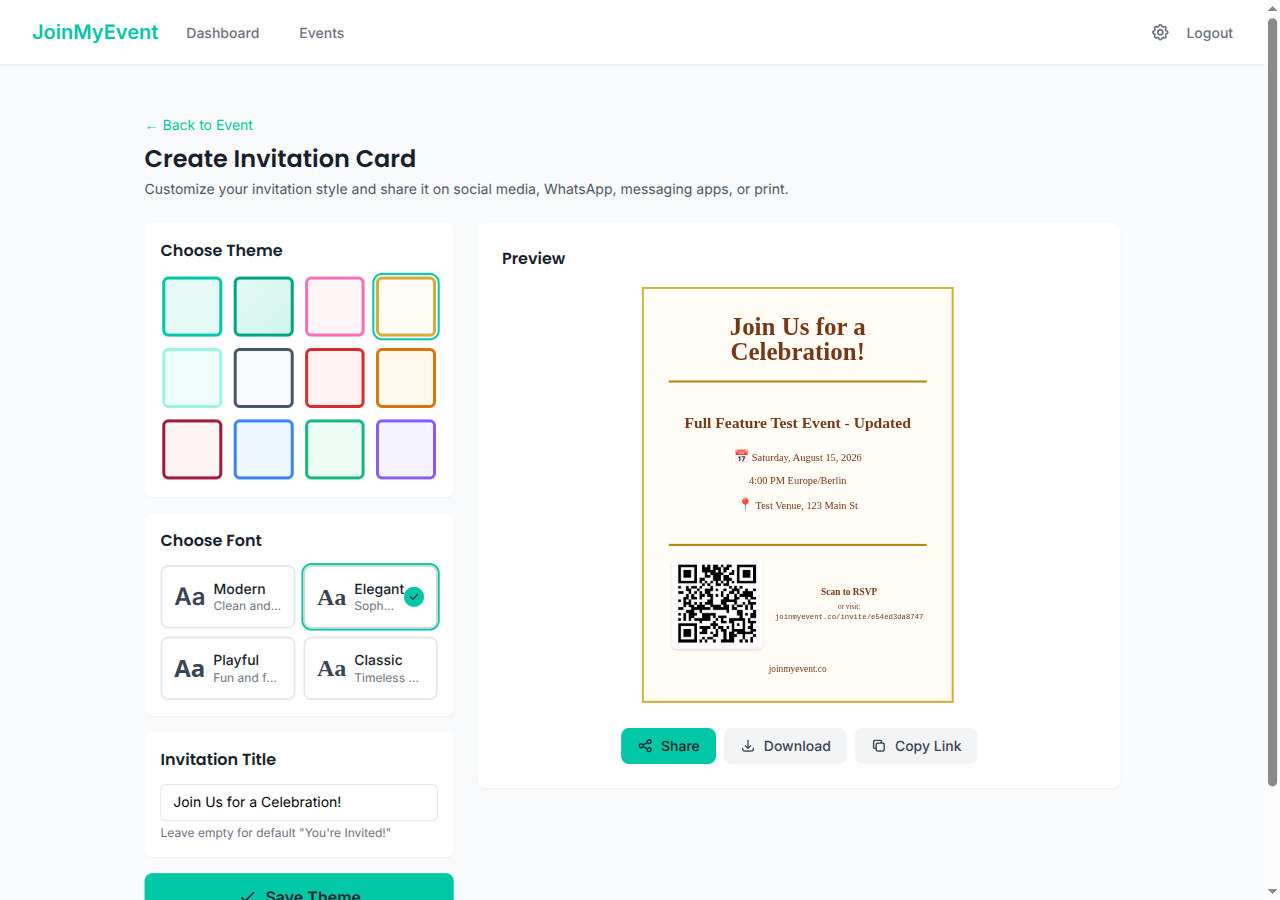 Wedding Elegant theme with Elegant font